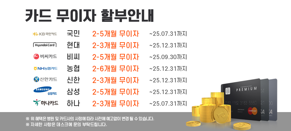 카드사별 무이자 혜택 